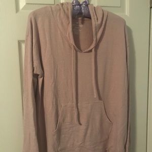 AE plush blush pink hooded sweater